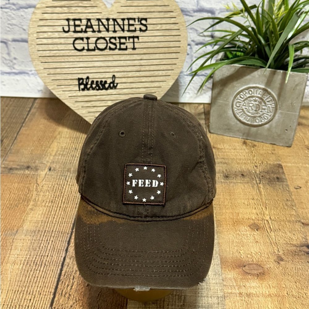 Feed USA Hat Cap Strap Back Adjustable Front Patch Circle Star Logo Lifestyle